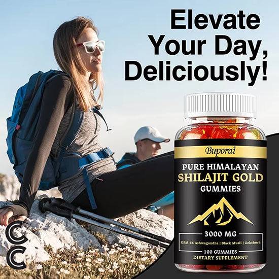 Shilajit Gold Gummies 3000mg - Improves Mood, Immunity, Skin and Digestive Health, Boosts Energy