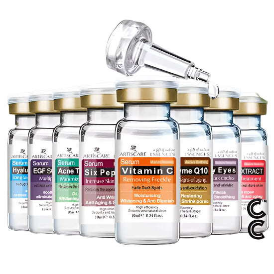 Serum for Face 8pcs/Lot for Moisturising Hyaluron Acid Vitamin C Six Peptide Q10 VC Facial Essence Skin Care