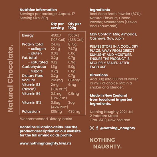Nothing Naughty | Bone Broth Protein Powder - 500g Jar