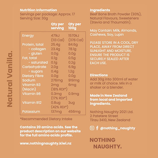 Nothing Naughty | Bone Broth Protein Powder - 500g Jar