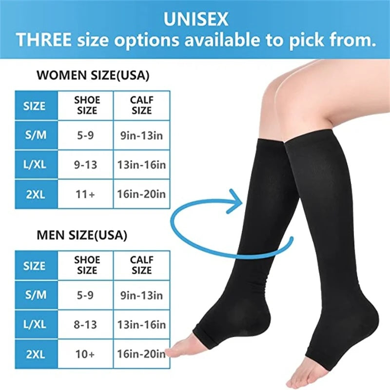Compression Socks Medical Prevent Varicose Veins Toeless
