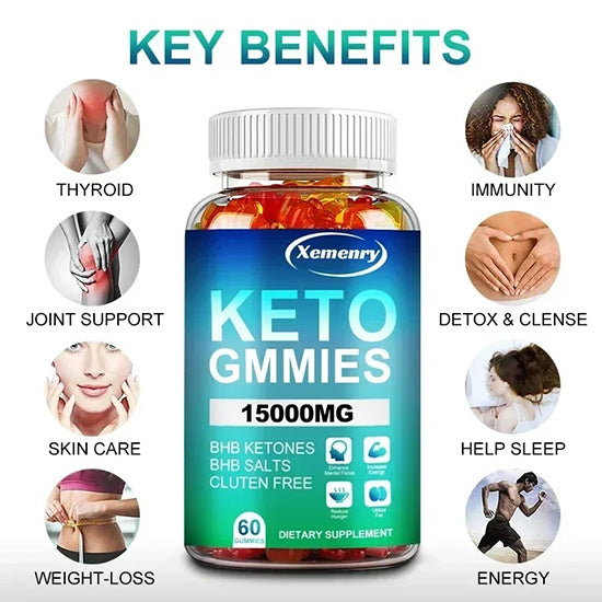 Keto Gummies - Burn Fat, Weight Management, Speed Up Metabolism, Digestive Health, Appetite Control