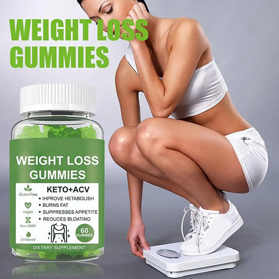 KETO+ACV Gummies Weight Loss Burn Belly Fat Apple Cider Vinegar Soft Candy Appetite Reduces Bloating Dietary Supplement