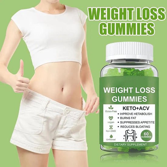 KETO+ACV Gummies Weight Loss Burn Belly Fat Apple Cider Vinegar Soft Candy Appetite Reduces Bloating Dietary Supplement
