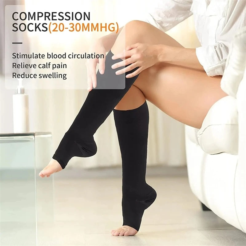 Compression Socks Medical Prevent Varicose Veins Toeless
