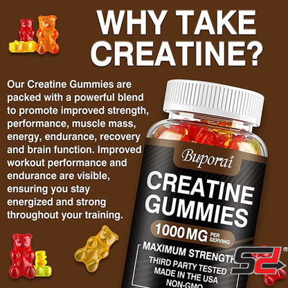 Creatine Monohydrate Gummies - Boost Energy, Build Muscle Mass, and Improve Athletic Performance