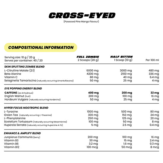 Zombie Labs | Cross-Eyed Extreme Stim Pre Workout