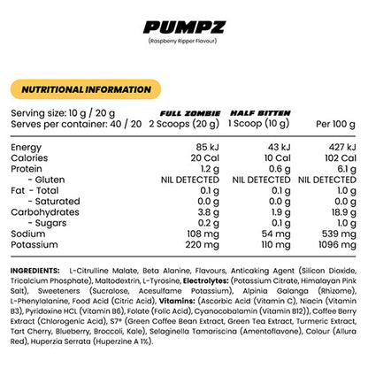 Zombie Labs | PUMP Non-Stim Pre Workout