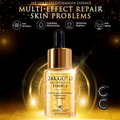 24K Gold Serum (3 piece set) for Moisturising and Hydrating Dark Circles Eye Cream Face Essence Skin Care Products