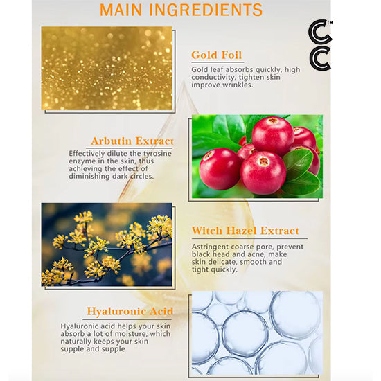 24K Gold Serum (3 piece set) for Moisturising and Hydrating Dark Circles Eye Cream Face Essence Skin Care Products
