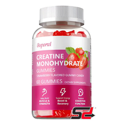 Creatine Monohydrate Gummies - Increases Lean Muscle Mass, Gluten Free, Supports Muscle, Energy and Cognitive Function