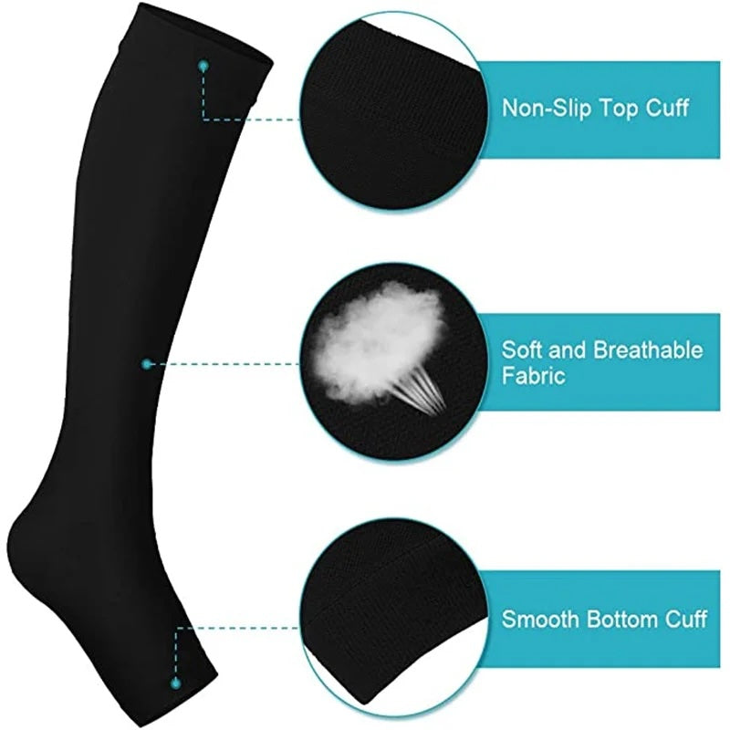 Compression Socks Medical Prevent Varicose Veins Toeless