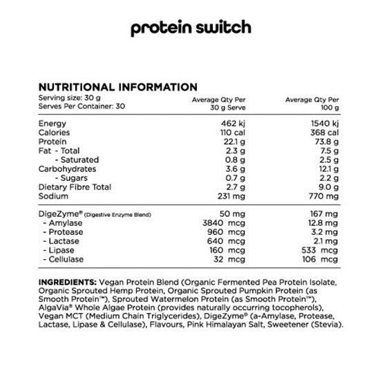 Switch Nutrition | Protein Switch Plant Protein